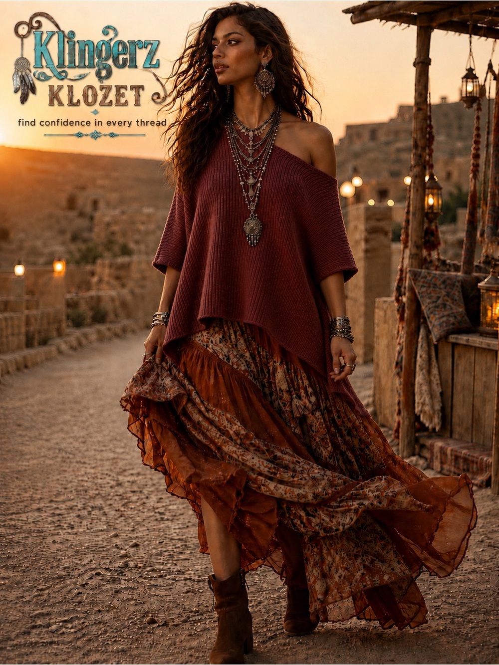 Cashmere wool blend Rust Ribbed Poncho Sweater by Vince